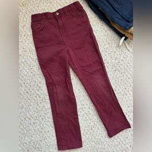 Boys Burgundy Pants Size L/G (7)